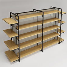 Latest Designs Miniso Store Boutique Products Double Side Chipboard Display Rack For Showroom Shelves