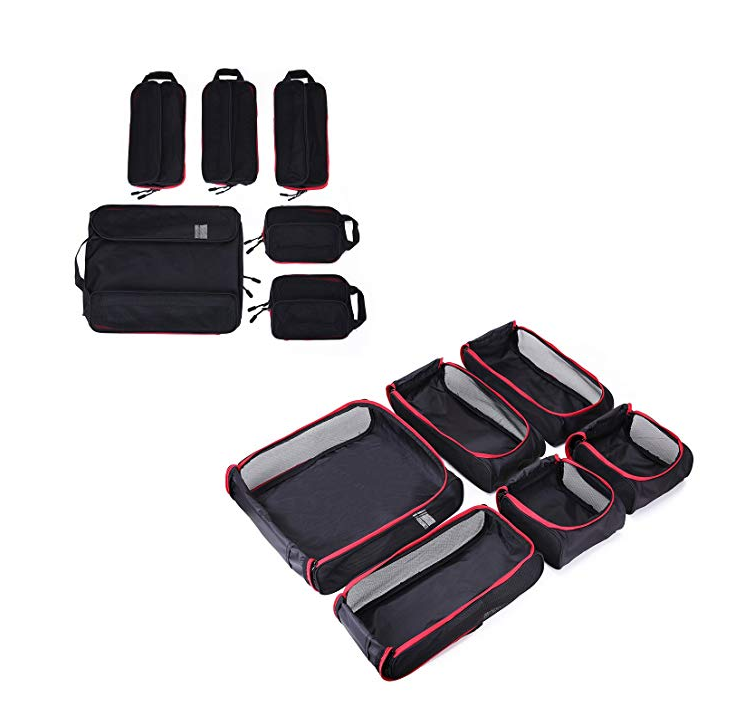 3 tailles Portable 6 ensembles de cubes d'emballage organisateur de bagages de voyage pour accessoires de cabine