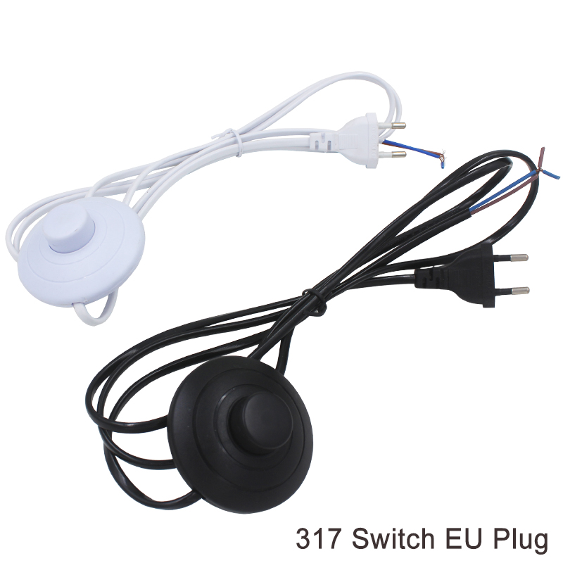 Cable de línea 303/304/317/301, cable de alimentación atenuador/interruptor de doble botón, Cable de enchufe europeo para bombilla LED/luminaria de escritorio de EE. UU.