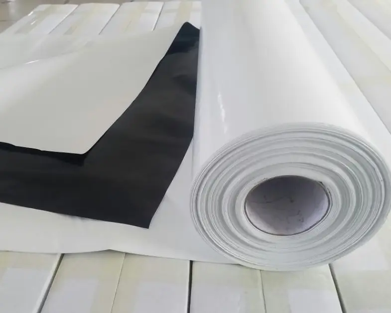 Heavy Duty White and Black LDPE polyethylene / polythene plastic roofing sheet rolls for greenhouse farm