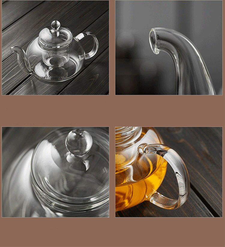 Small capacity 350 ml mini teapot glass heat resistant glass tea pot