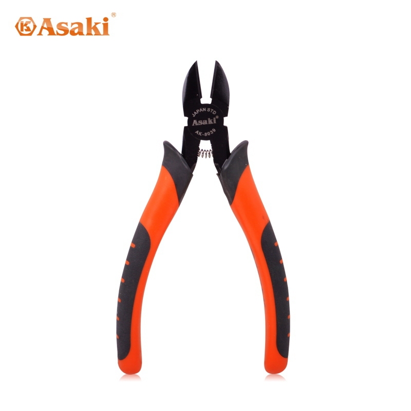 AK-8039Black color diagonal cutting pliers with rubber handles