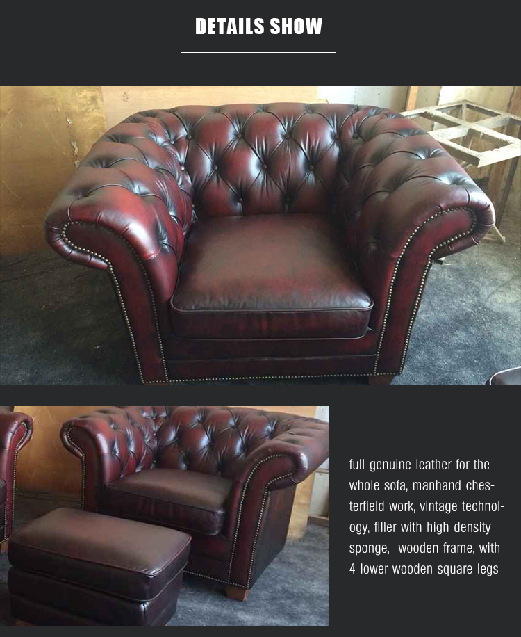Sofa furniture luxury vintage leather chesterfield sofa
