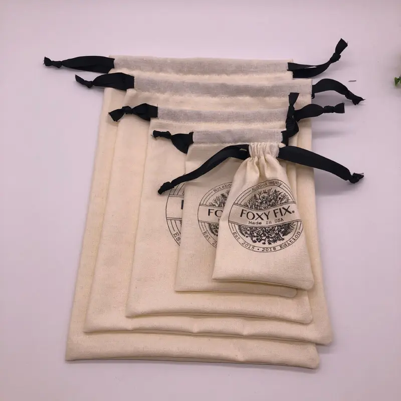 Customized Organic Cotton Drawstring Bag