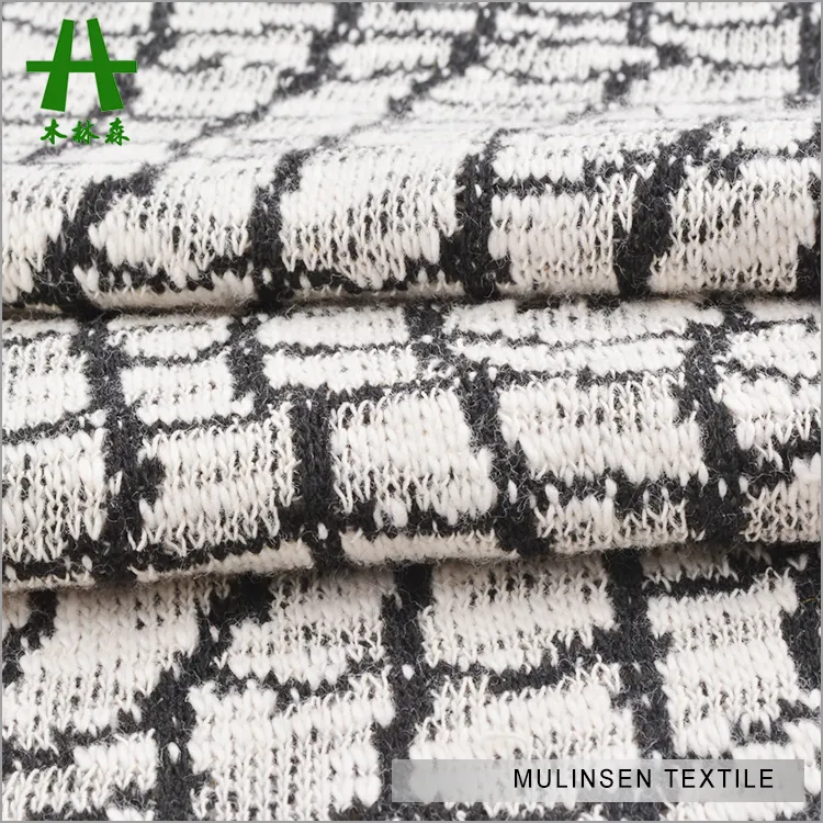 Mulinsen текстиль супер мягкий на ощупь трикотаж 12s хлопок полиэстер свитер жаккардовая ткань для зимы