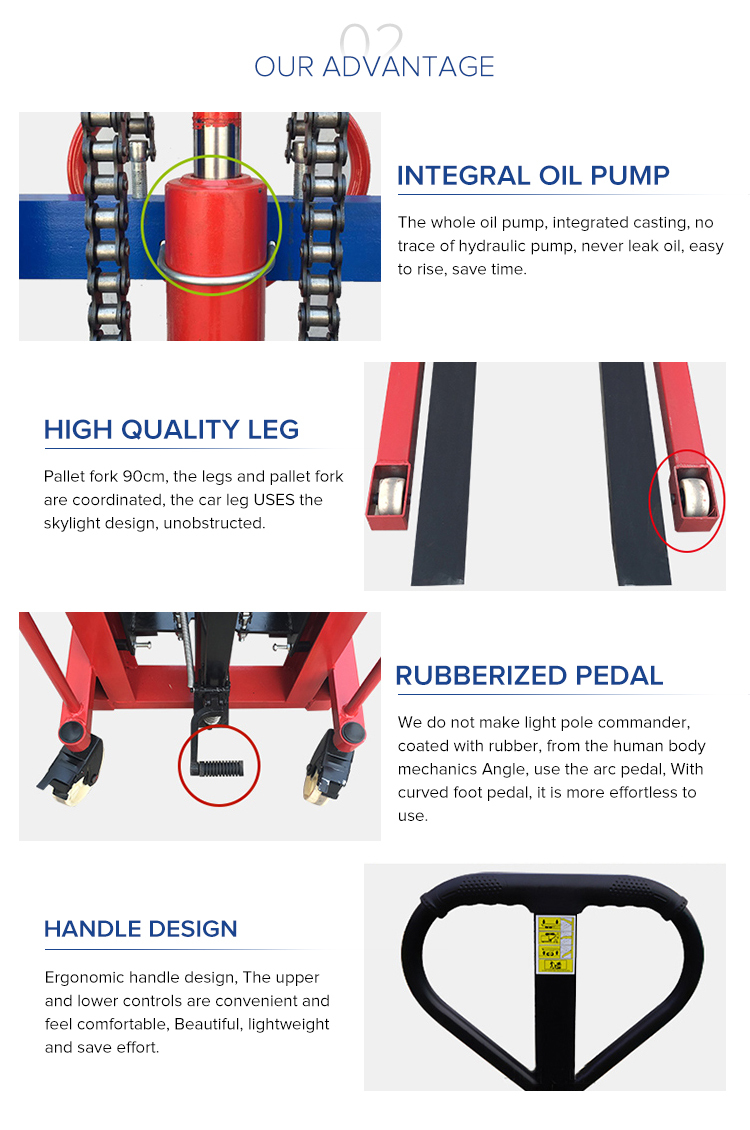 2 Ton Hydraulic Hand pallet stacker manual forklift stacker paller jack china high quality