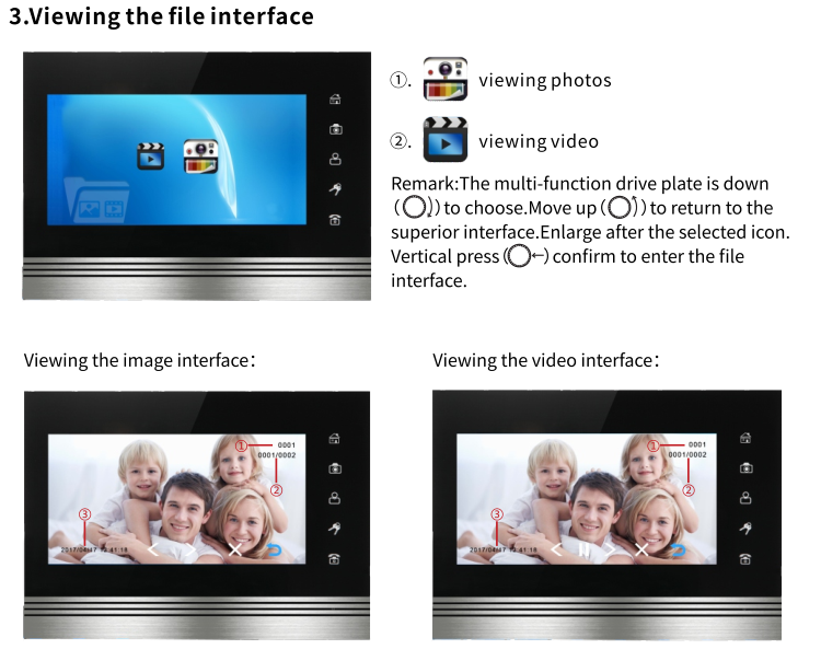 Home intercom system security video door phone wired video doorbell with monitor