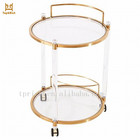 Luxury Detachable Mobile Clear Acrylic Bar Cart With Wheels
