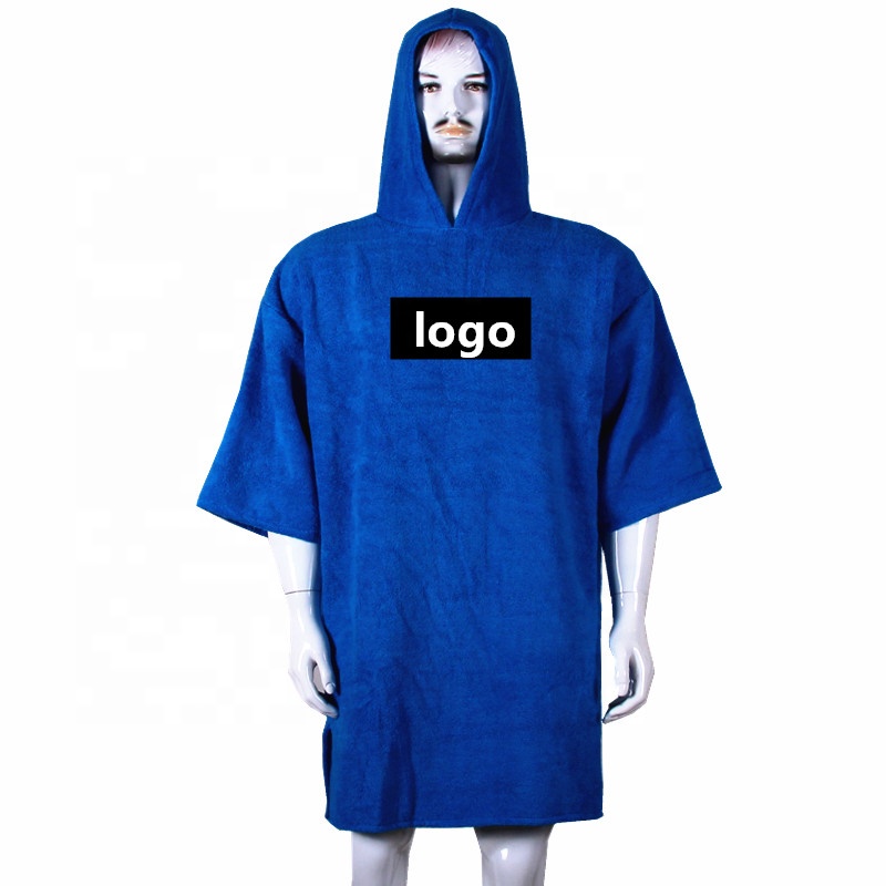 100/% Cotton Adults Hooded Poncho Towel Surf Changing Robe Beach Swim Towel