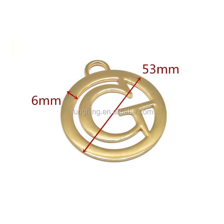Fashion design decorative for luggage hardware gold plated metal logo tag custom metal label for handbags in factory price