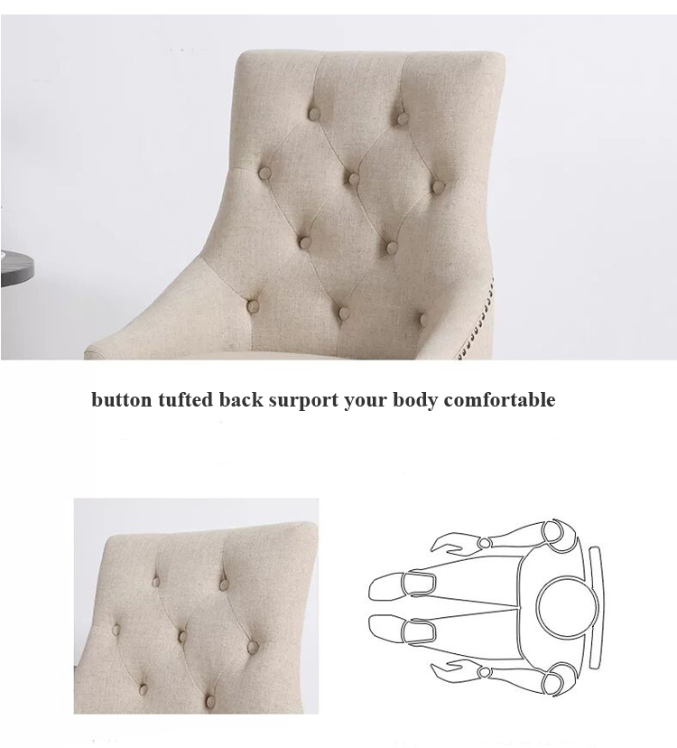 foshan factory high back fabric dinning chair buttons back chair restaurant chair for dining room
