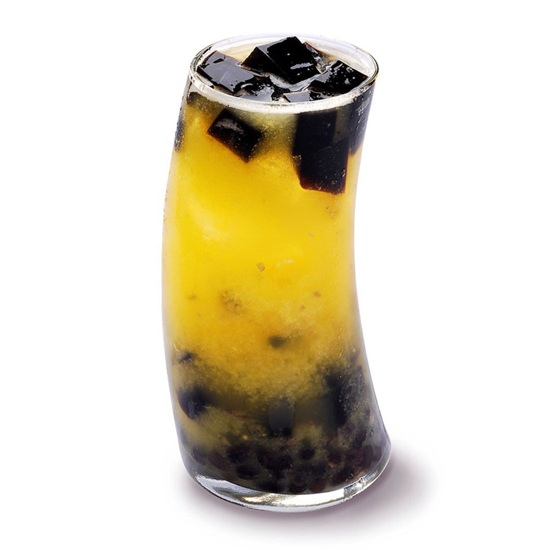 Custom Logo Unique Shape Hand Made Clear Glass Cup For Juice Ice Cream