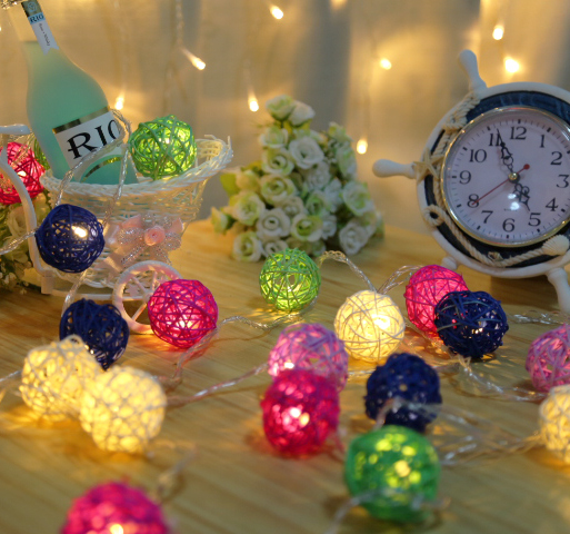 Christmas led light 2M 20 LED Warm White LED String Christmas Rattan Ball Light