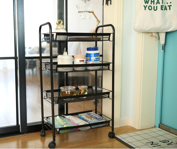 hot sale new style home use colourful mobile goods rack lovely white book shelf