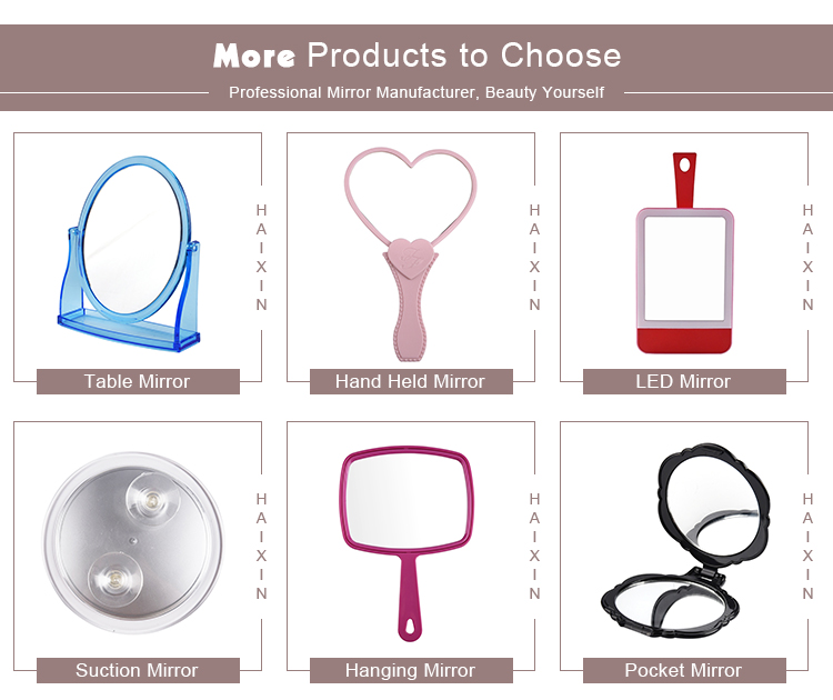 360 Degree 7X Magnifying Plastic Frame Double Side Rotating Table Top Makeup Mirror vanity table mirror