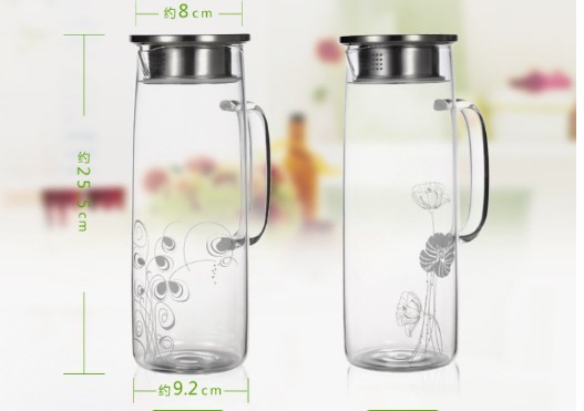 Coffee tea and espresso supplies glass tea pot borosilicate glass jug with lid