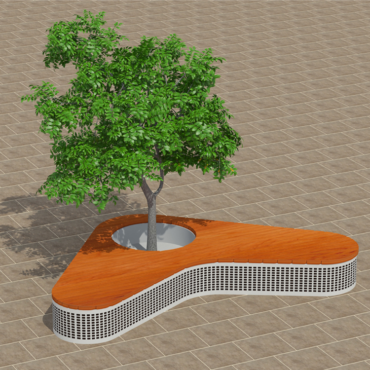 Decorative pot wooden public flower planter