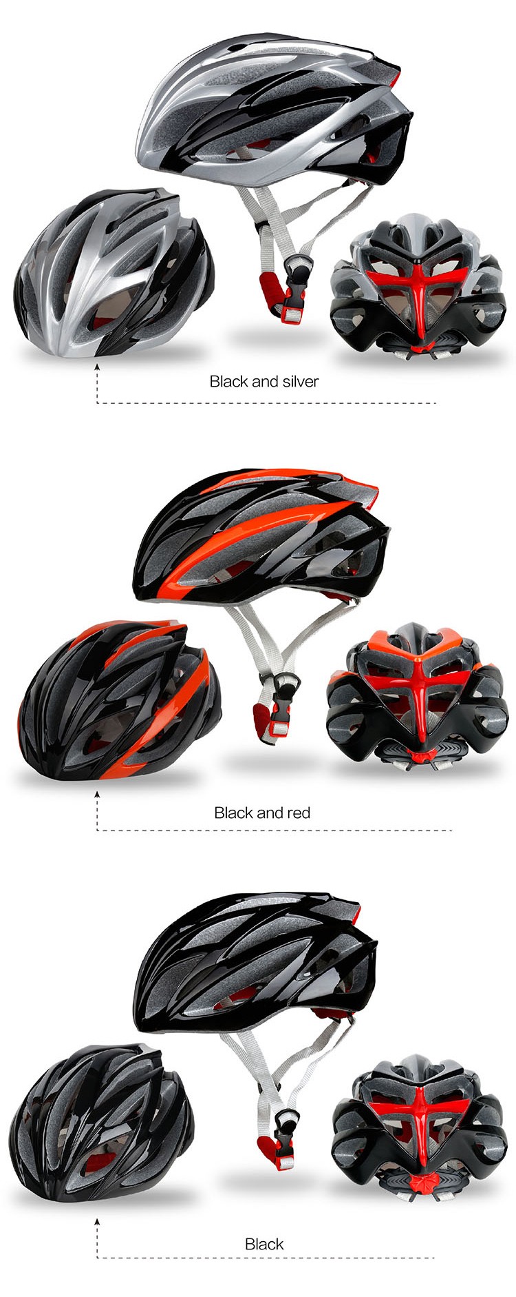 Supplier In mould professional road bike helmets with PC shell & EPS foam