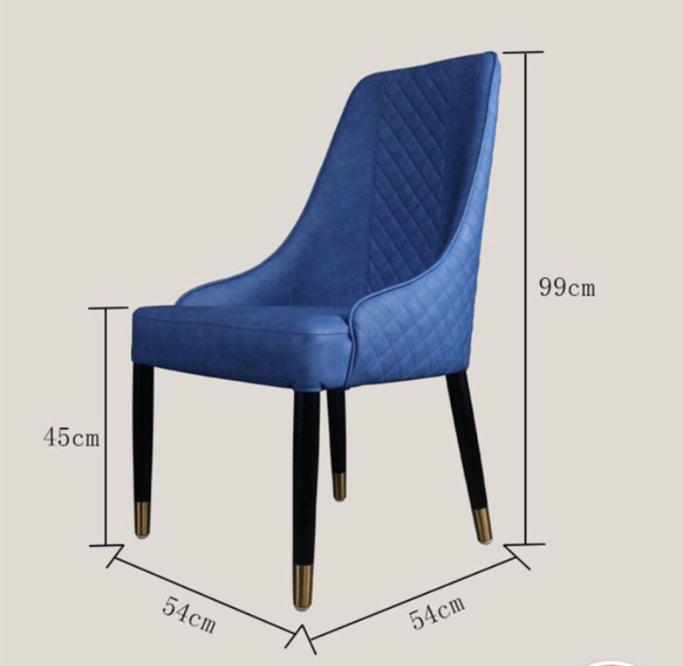 living room furniture chair wooden leg with gold steel cover high back leather modern dining chair