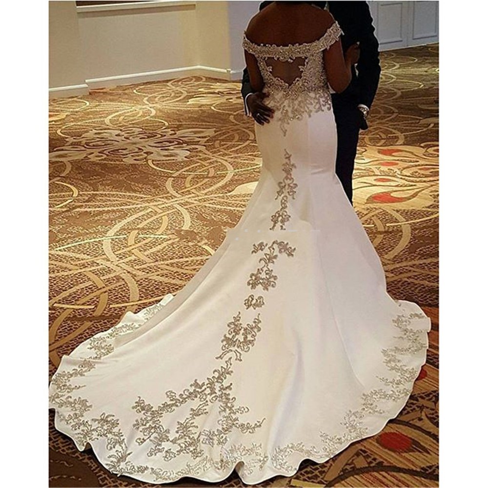 NE192 Bride Dresses 2022 - Satin White African Wedding Gowns