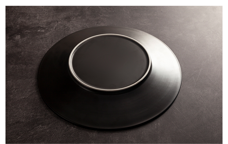 SHENGJING Ceramic Factory Bulk Black Matt Glaze Guangzhou Plates