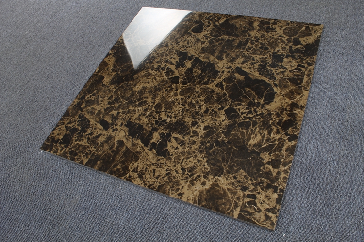 Imported Ceramic Tiles From Spain 80X80 Stock Full Polished Glazed Porcelain Dark Emperador Tile