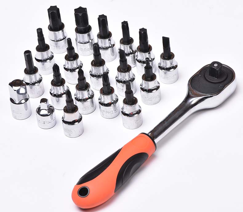 Asaki 121PCS Professional 1/4"+3/8"+1/2" Socket Wrench Sets Tools Hand Tools  with plastic box