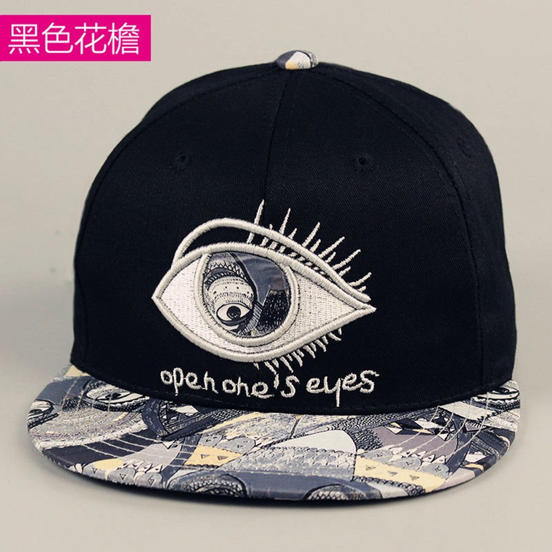 wholesale nice big eye snapback cap custom print snapback cap 5 panel hats