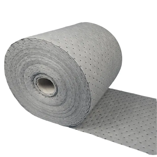 5MM universal absorbent roll grey oil absorbent organicspill pad for workshop