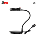 PDOK manufactured gooseneck desktop reading magnifier glass desk led lamp USB table lamp study light