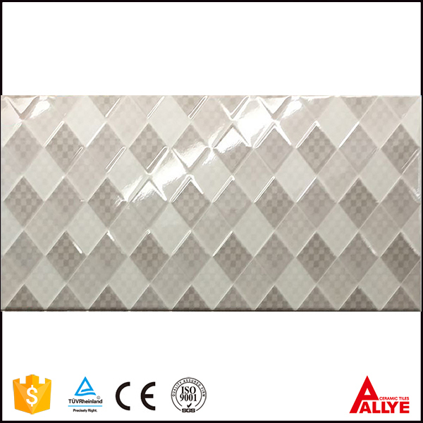 white and black grid pattern wall tile 25x40
