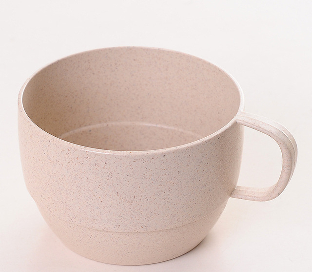 Wheat Material Mug Cup Straw Hold Mugs Cup of Milk Tea Coffee Cups Water