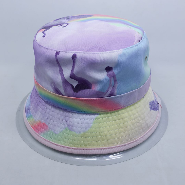 Wide Brim Printed Bucket Hat Custom Double Sided Hat Reversable Hat