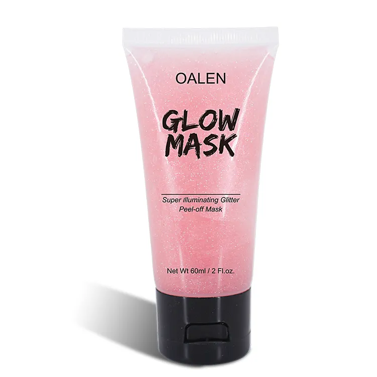 60g OALEN Private label Blackhead Remover Pink Peel Off Glitter Glow Mask