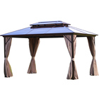 high quality Garden morden gazebos double polycarbonate roof gazebo 3*3.65m luxury aluminium hardtop outdoor