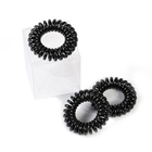 Custom PVC Box elastic telephone wire cord 4cm metal Hairbands traceless original black clear TPU hair tie band