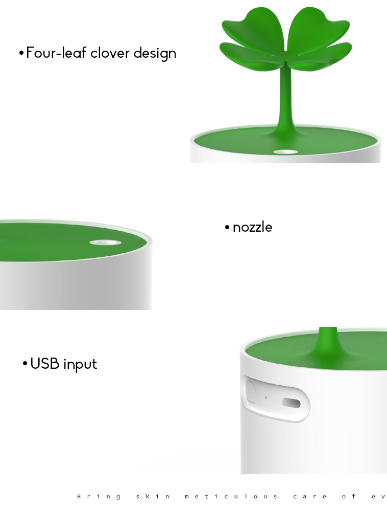 Wholesales 180ml Lazyelf Mini Humidifier Portable 4 Clover Leaf Mini Portable Humidifier For Office Home