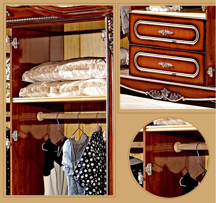 four door wardrobe antique European whole wardrobe French bedroom furniture wardrobe pfy5000