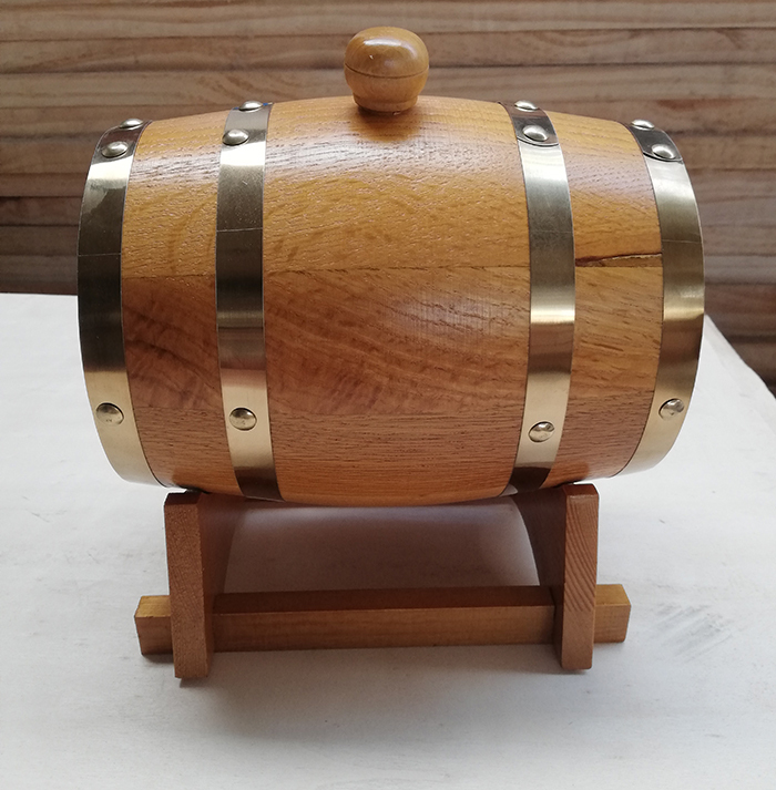 1L varnish finish pine wood wine barrel for whisky,brandy and customized laser carving logo
