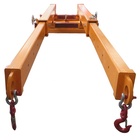 double telescopic forklift boom attachment for loading bundle slabs