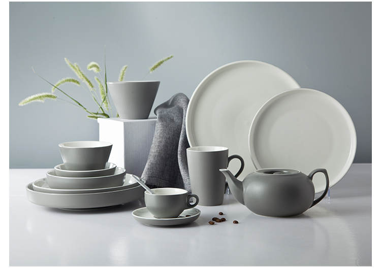 Matte Grey Coffee Cups Expresso Coffee Cup Set For Restaurant