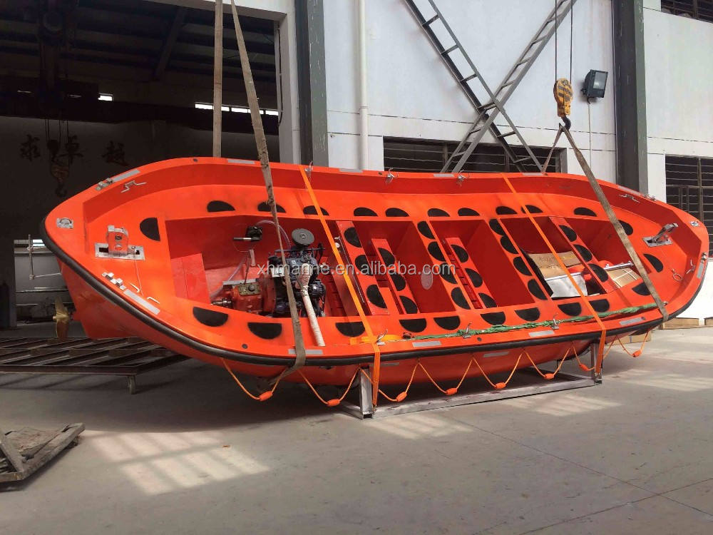 Fiberglass Open Type Lifeboat - 7-72 Person Capacity, Engine