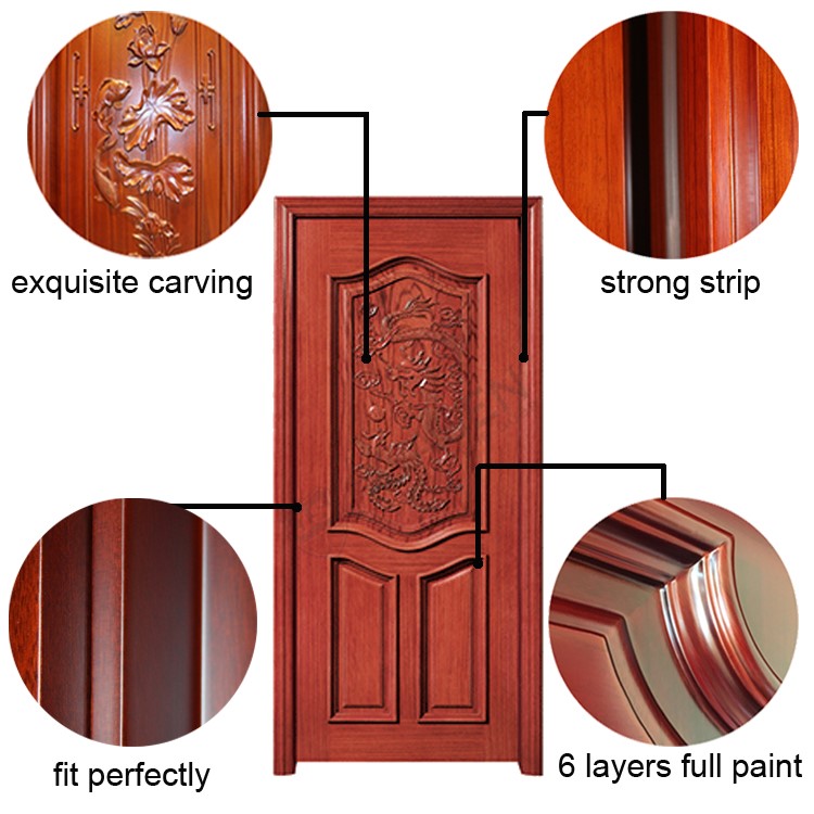 Home living preference! mahogany wood carving main door design interior wooden door