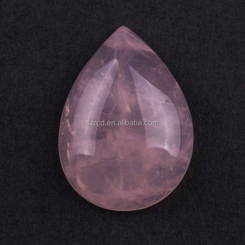 HUGE 40x30mm OVAL CABOCHON-CUT NATURAL BRAZILIAN ROSE-QUARTZ GEMSTONE