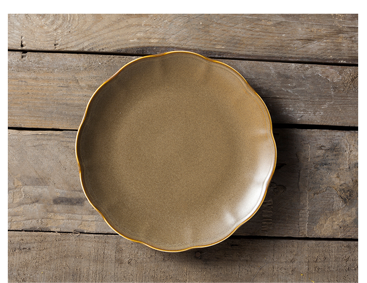 Northern Europe Brown Dinnerware 7.5'' Porcelain Fruit Plates