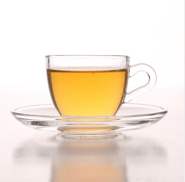 Teacup and Saucer Set Coffee Clear Glass Cup and Saucer Set