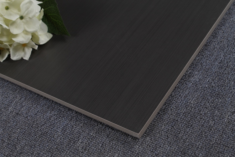 Western Style Black Matte Wood Like Non Slip Ceramic Floor Tile 60 60