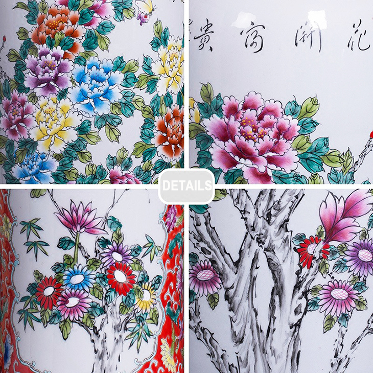 Oriental colorfull new classical jingdezhen porcelain vase home decoration large floor vase