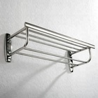 Durable bathroom accessory wall hung towel shelf with towel bar