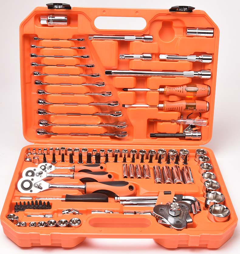 Asaki 121PCS Professional 1/4"+3/8"+1/2" Socket Wrench Sets Tools Hand Tools  with plastic box